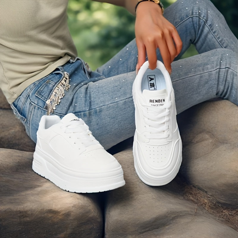 Zapatillas blancas transpirables para mujer para correr, uso casual y golf