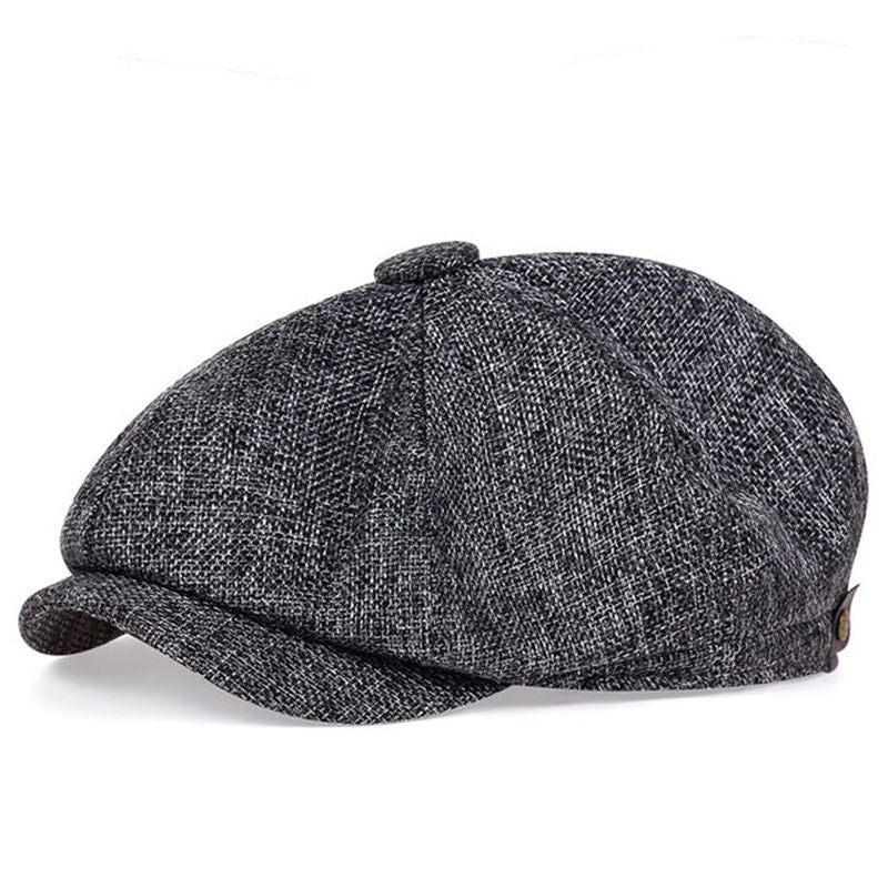 Gorra newsboy de poliéster para hombres y mujeres, estilo clásico maduro, sombrero unisex