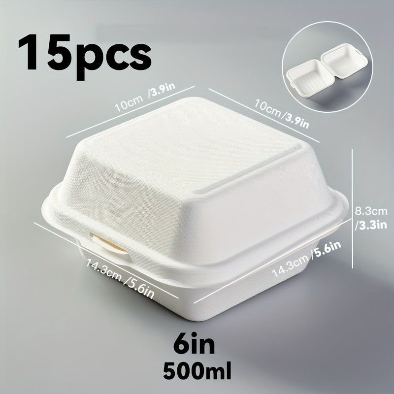 Ekologik toza bug'doy donasi qog'oz tushlik qutilari, 5, 15, 30, 50 ta, sendvichlar, salatlar va shirinliklar uchun