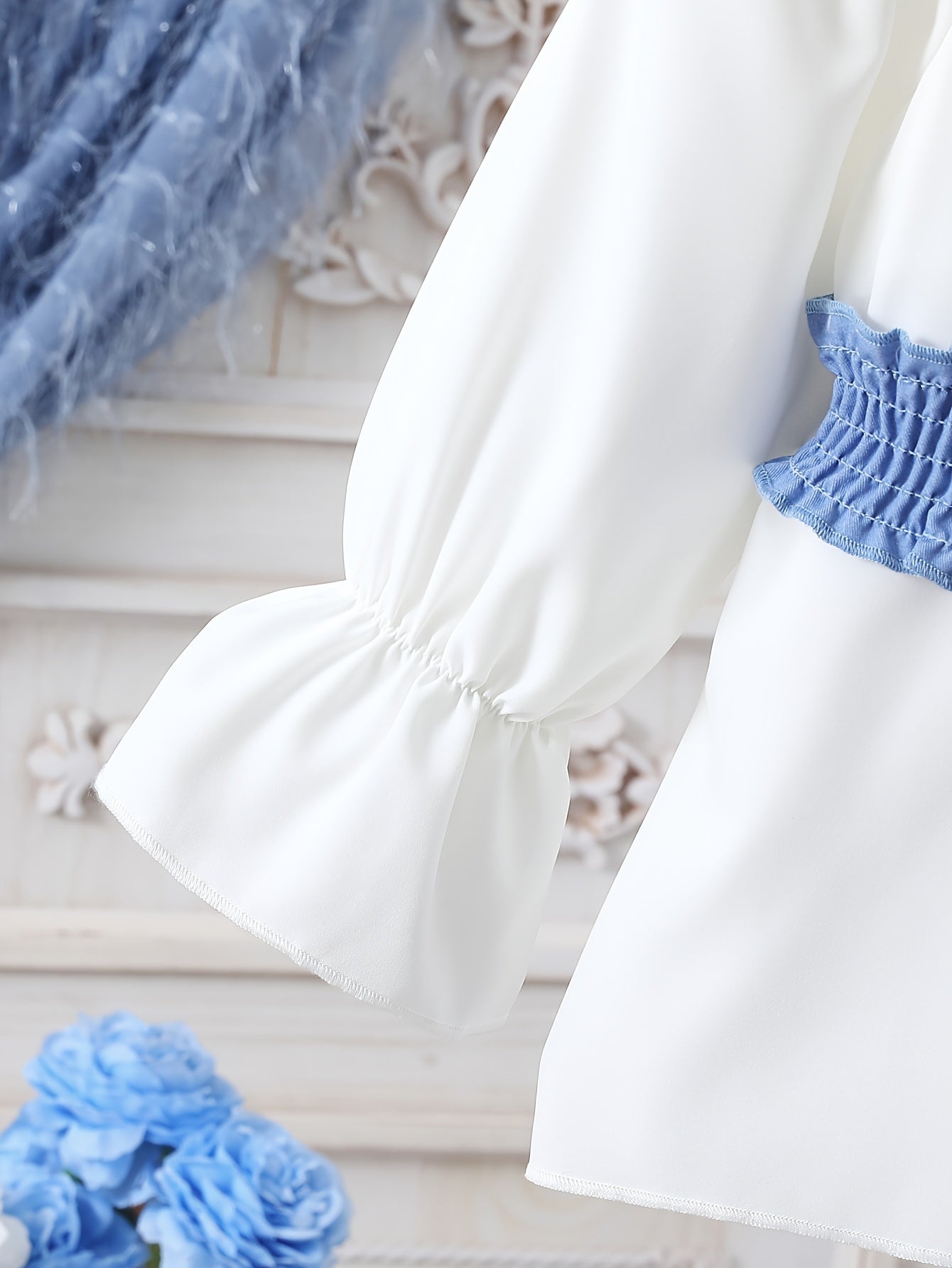 Conjunto de pantalones largos para niñas con camiseta de manga larga y pantalones de campana para primavera y otoño