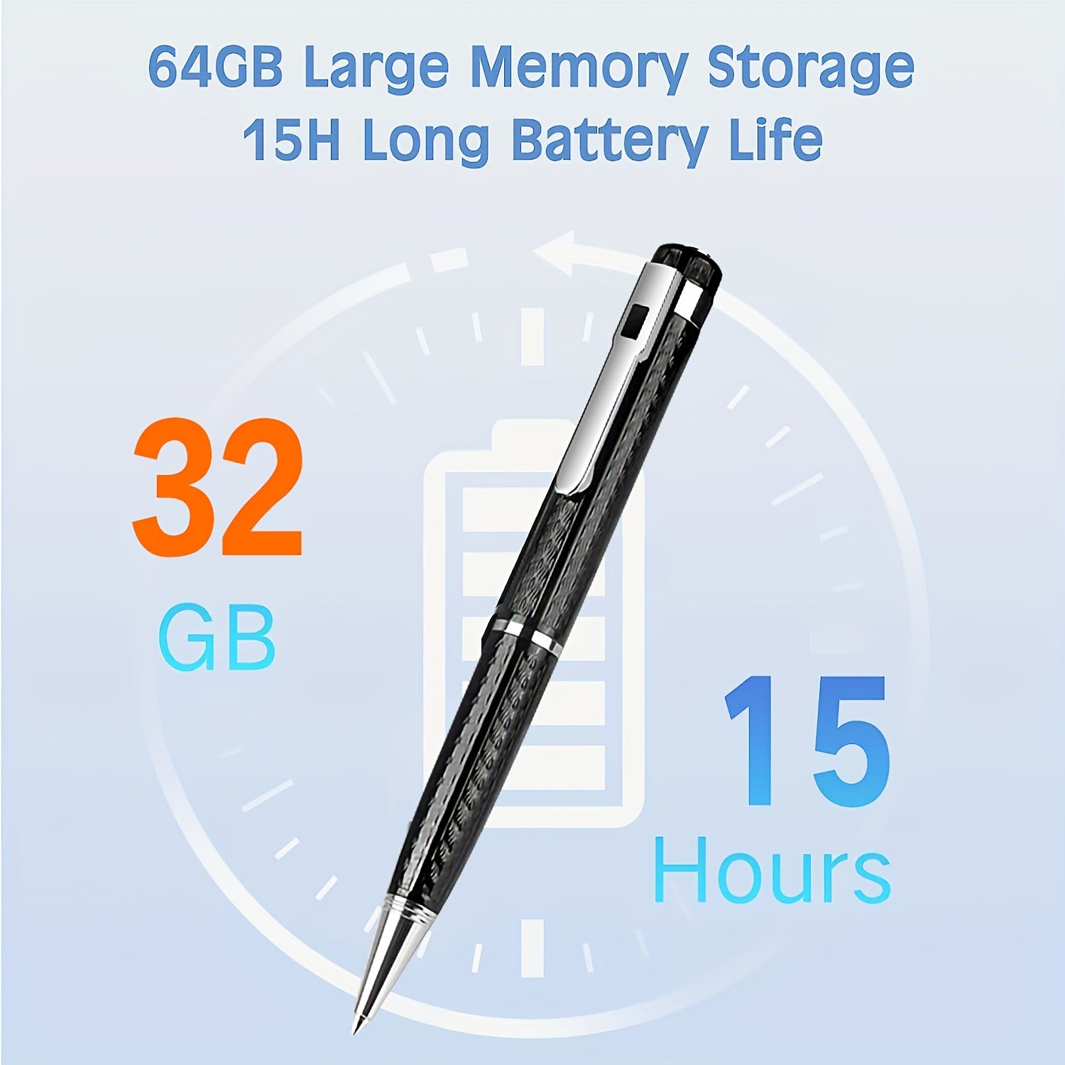 Digital Voice Recorder 64GB 32GB Noise Reduction Rechargeable Voice Activated