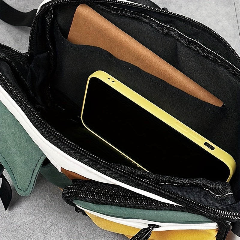 Waterproof Nylon Chest Bag with Adjustable Strap for Travel Running Hiking Cycling