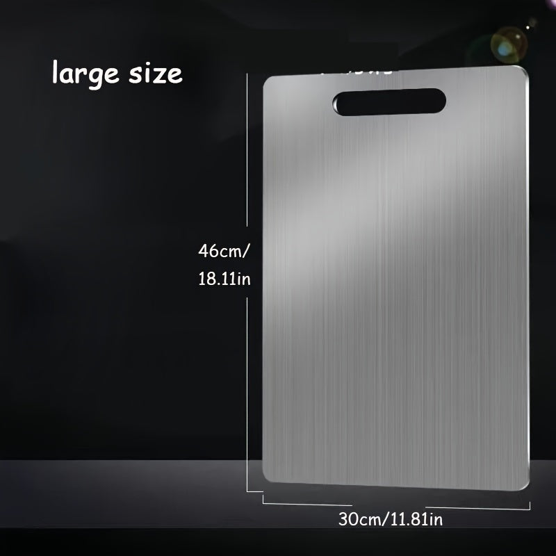 304 Stainless Steel Kitchen Cutting Board Dual-Sided Food Safe Easy to Clean