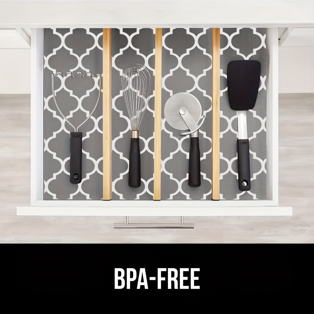 Водонепроницаемая подкладка для полок из PEVA с противоскользящей функцией - серая матовая подкладка для кухонных шкафов и ванной, washable (29.97x130.05 см)