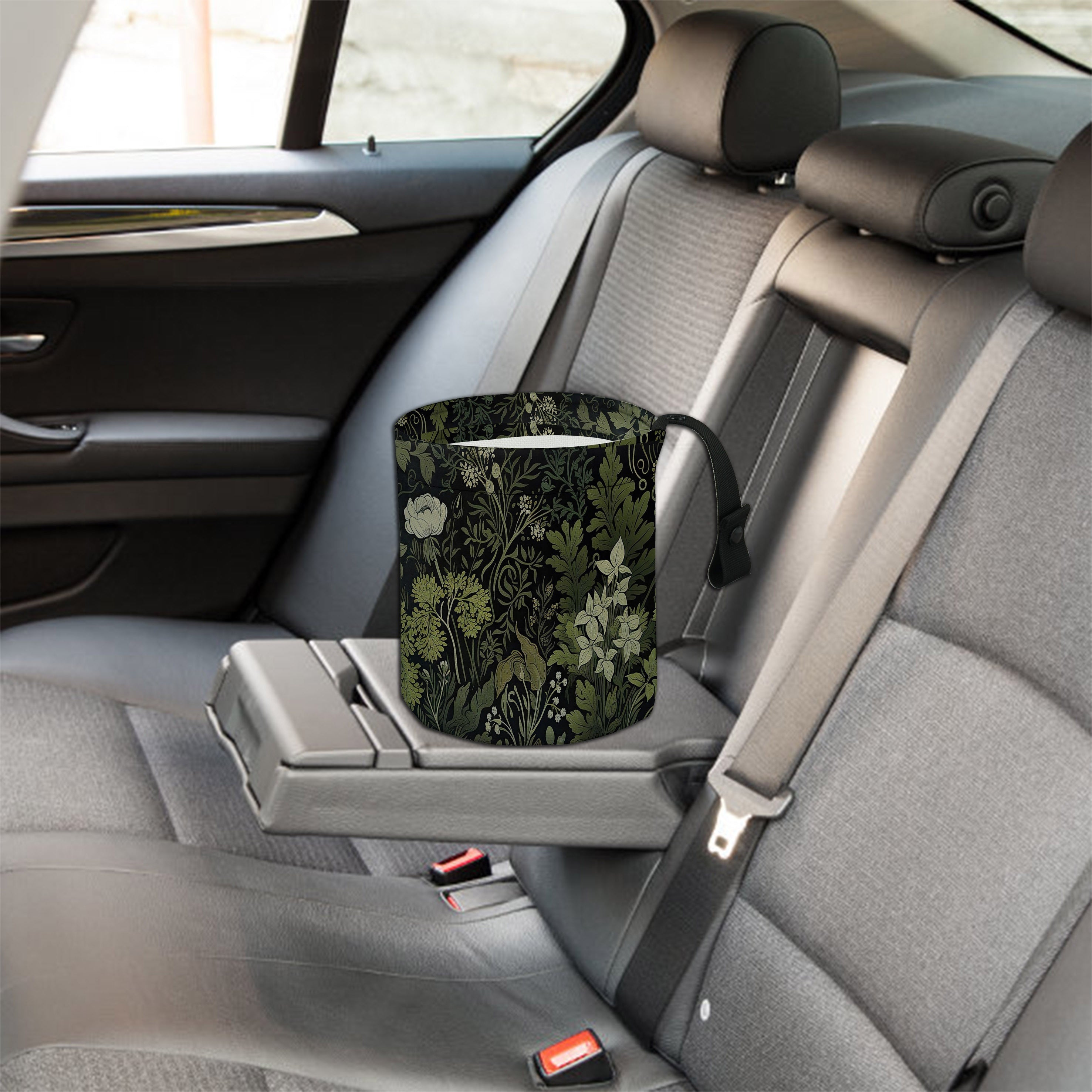 Водонепроницаемый мешок для мусора в автомобиль с зелёными листьями, подвесной органайзер для заднего сиденья