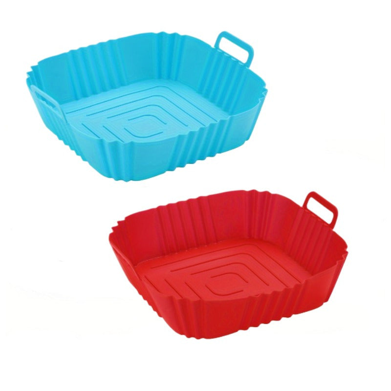 2 Silicone Air Fryer Liners for Pizza & Fried Chicken - Reusable, Non-Stick, Oven Safe