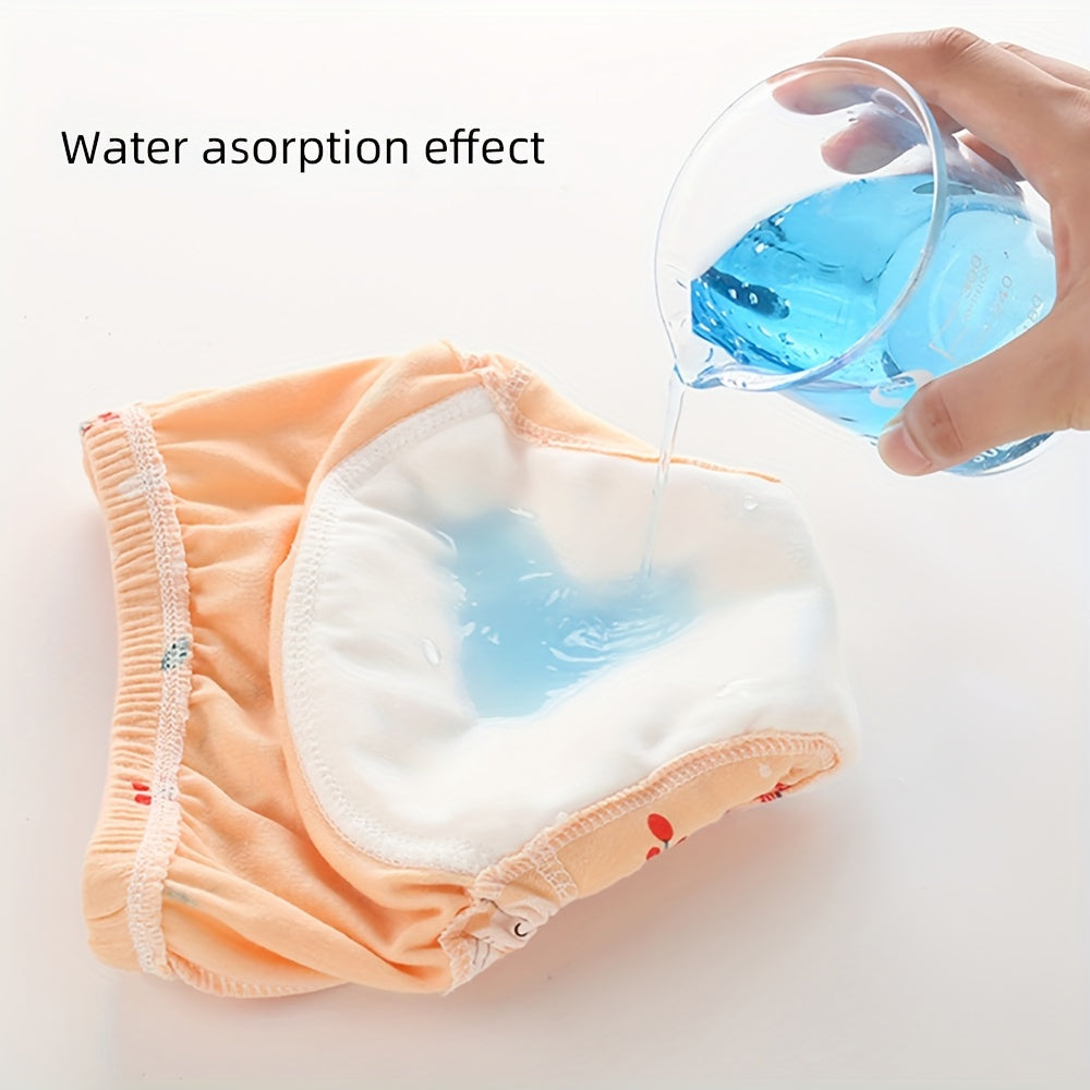 Set of 6 Toddler Cotton Potty Training Pants Leakproof Reusable Underwear with Padding