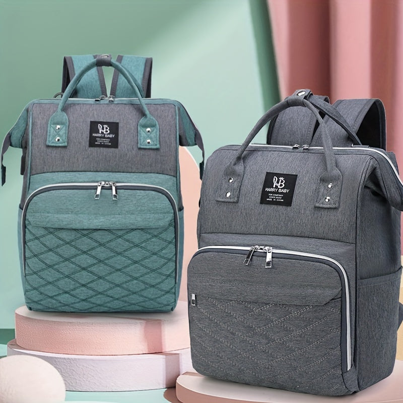 Большой водонепроницаемый серый рюкзак для мамы с подогревателем для бутылочек и карманами для утилиты