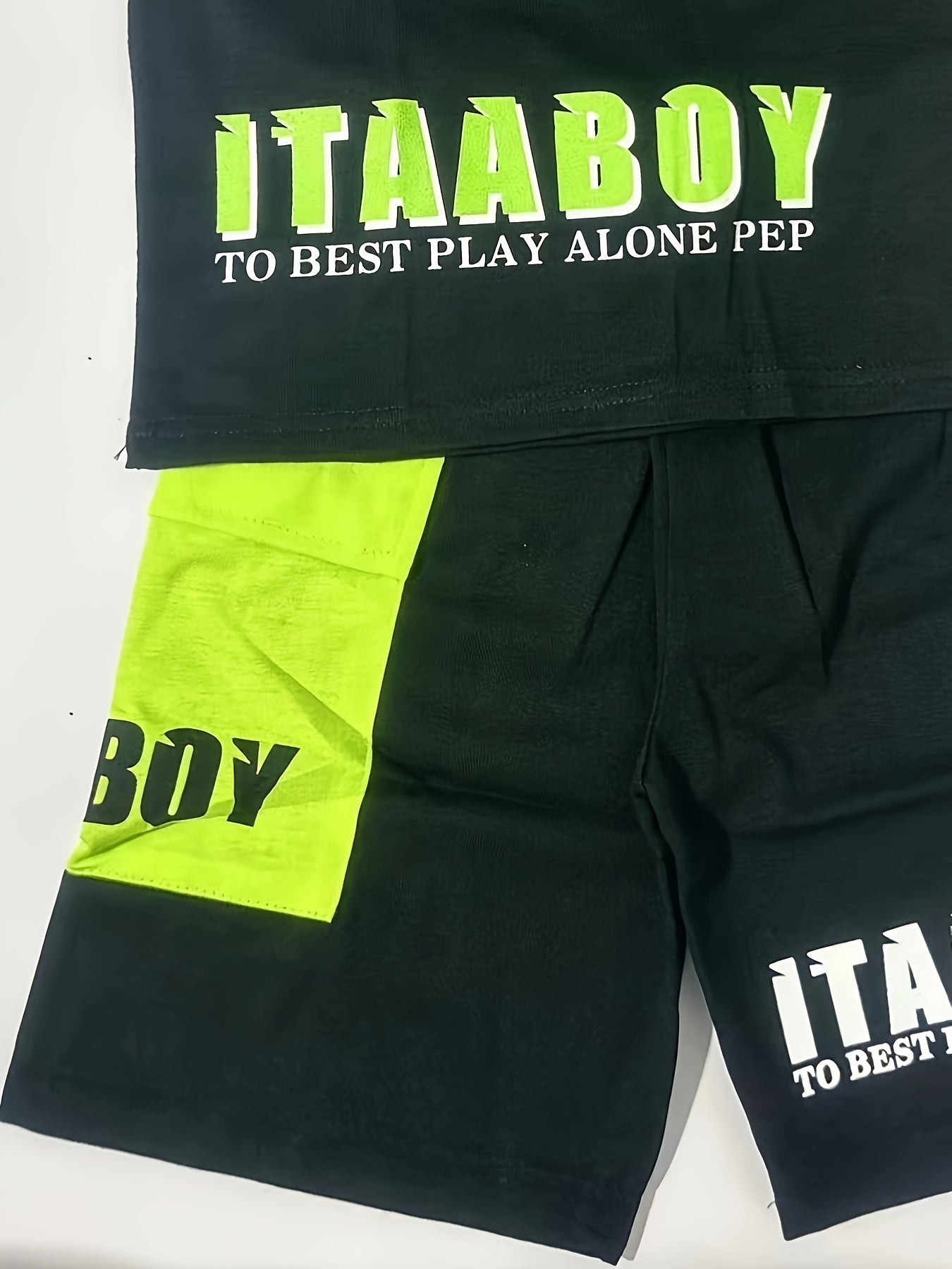 Boys Summer Sports Outfit with Cartoon Design T-Shirt and Shorts for Kids 12 and Under