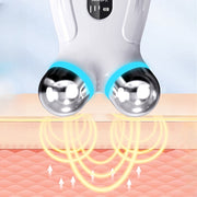 Yuz va bo'yin massajchisi, ko'k LED chiroqlari bilan - qayta zaryadlanadigan, USB orqali zaryadlash - ayollar uchun ideal teri parvarishi sovg'asi, zamonaviy estetik va ergonomik dizaynga ega go'zallik qurilmasi.