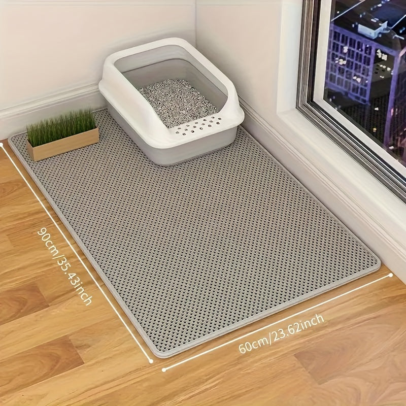 XL Double Layer Honeycomb Cat Litter Mat Non-Slip Dust Control Waste Catcher