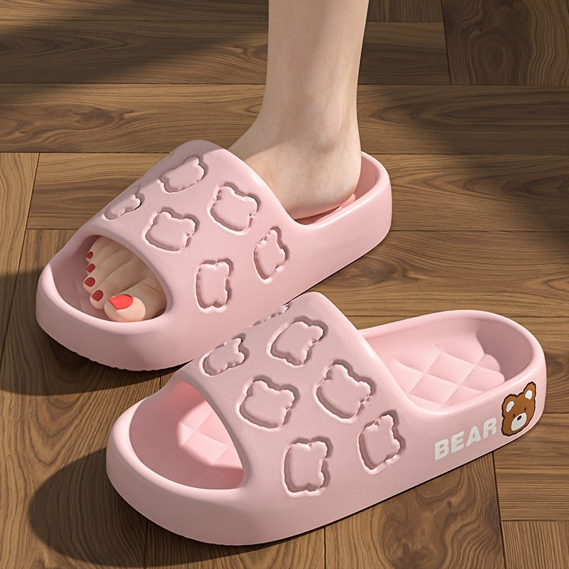 Женские мультяшные тапочки с утолщением для дома и улицы, slip-on, шлепанцы