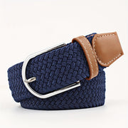 Women's Braided Elastic Belt with Woven Design for Golf and Casual Wear