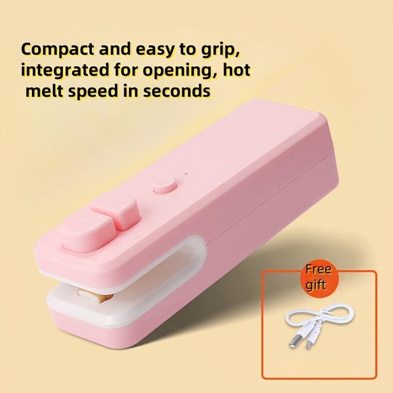 Mini Bag Sealer Portable Handheld Heat Sealer Cutter USB Rechargeable ABS Material