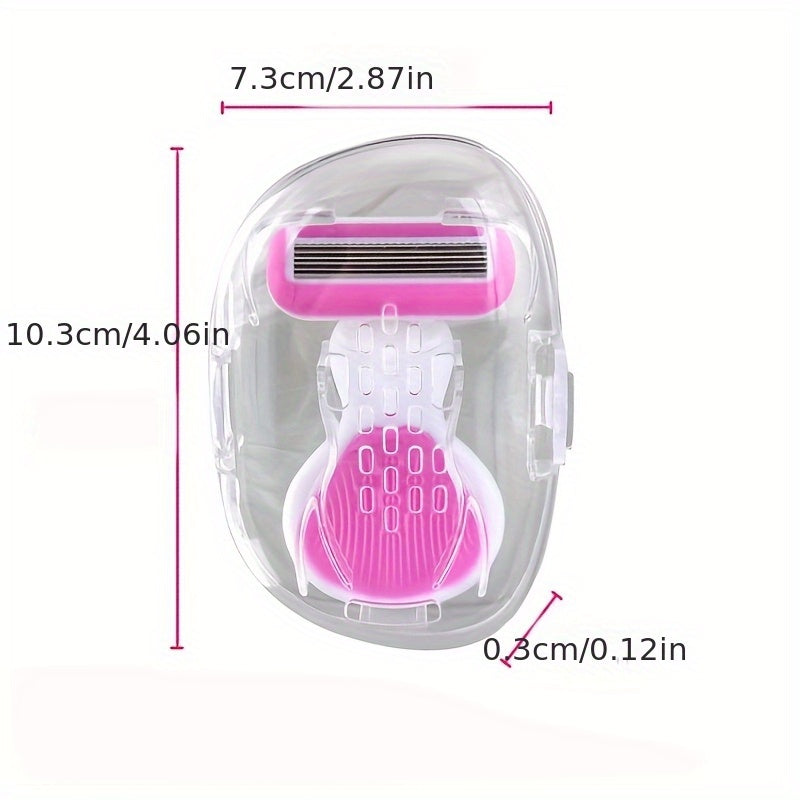 Women Compact 6-Layer Manual Razor with Non-Slip Handle and Replaceable Blades