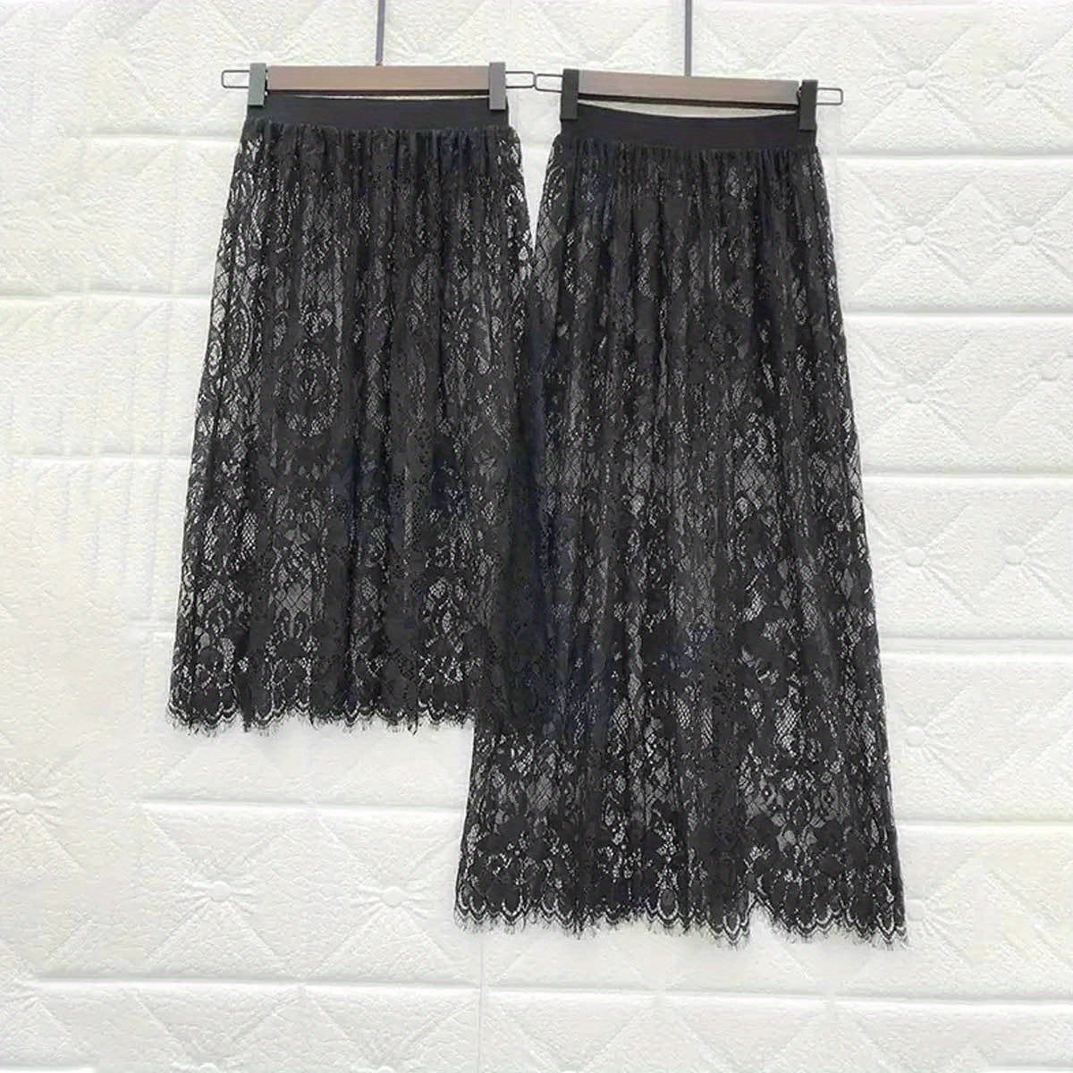 Victorian Gothic Lace Petticoat Skirt for Brides Polyester Romantic Layering Available in Two Lengths