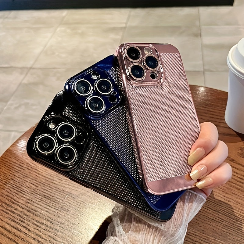 High-End Phone Case with Built-In Lens Film for iPhone 11-16 Polycarbonate Slim Cover