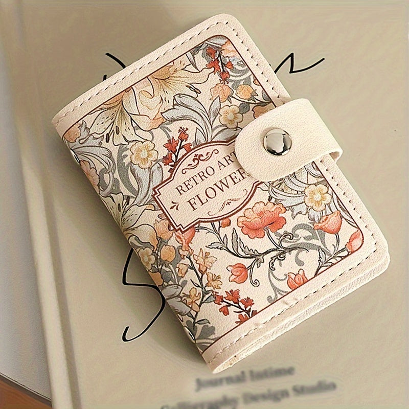 Ayollar uchun tugmachali kredit karta ushlagichi, katta sig'im, astarli, tozalash oson, tasodifiy uslub.