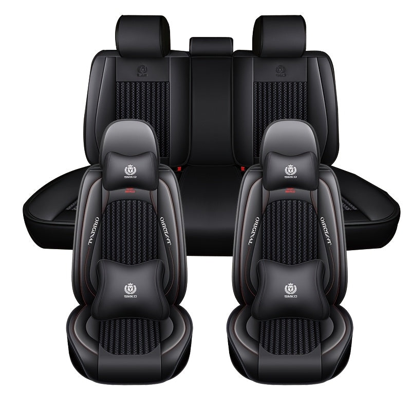 Universal Car Seat Cover Four Seasons Wear-Resistant Ice Silk Fiber Full-Seat Protector