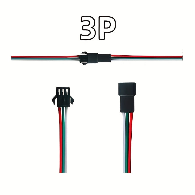 5 Pairs JST SM Series Male Female Cable Connectors for LED Strip Light Drivers 2/3/4/5/6 Pin