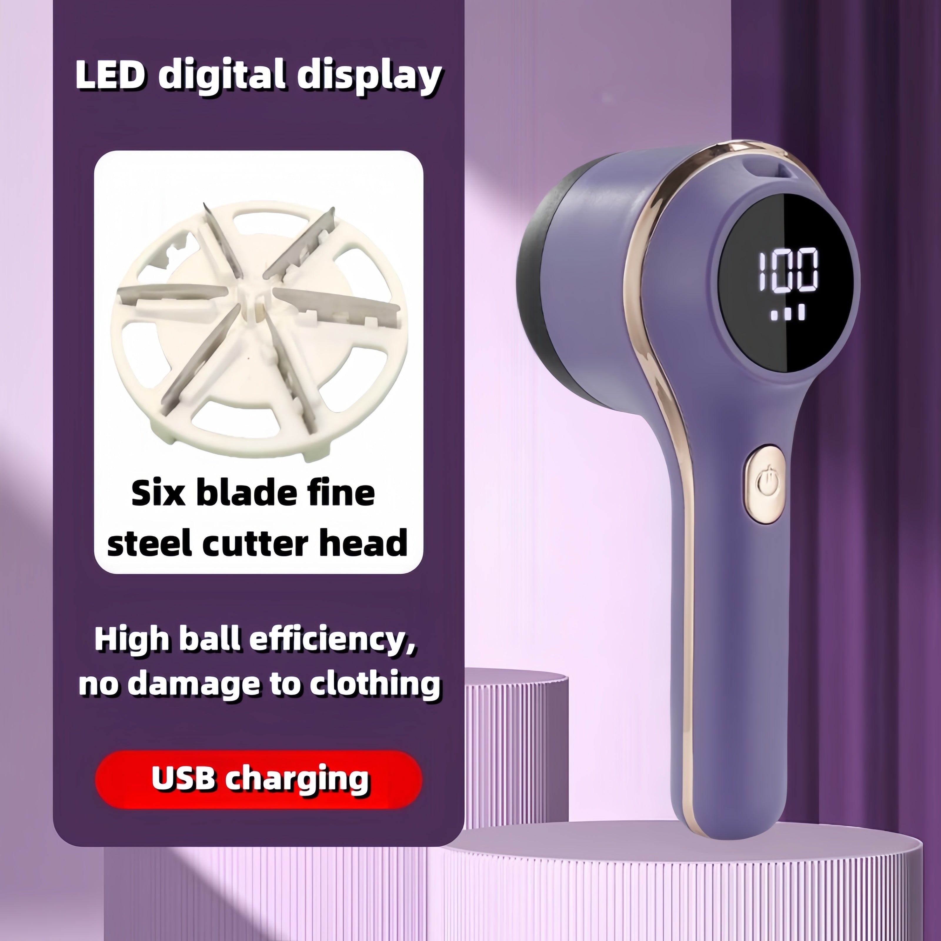 Portable Fabric Hair Remover USB Rechargeable Lint and Pilling Remover for Wool Clothing