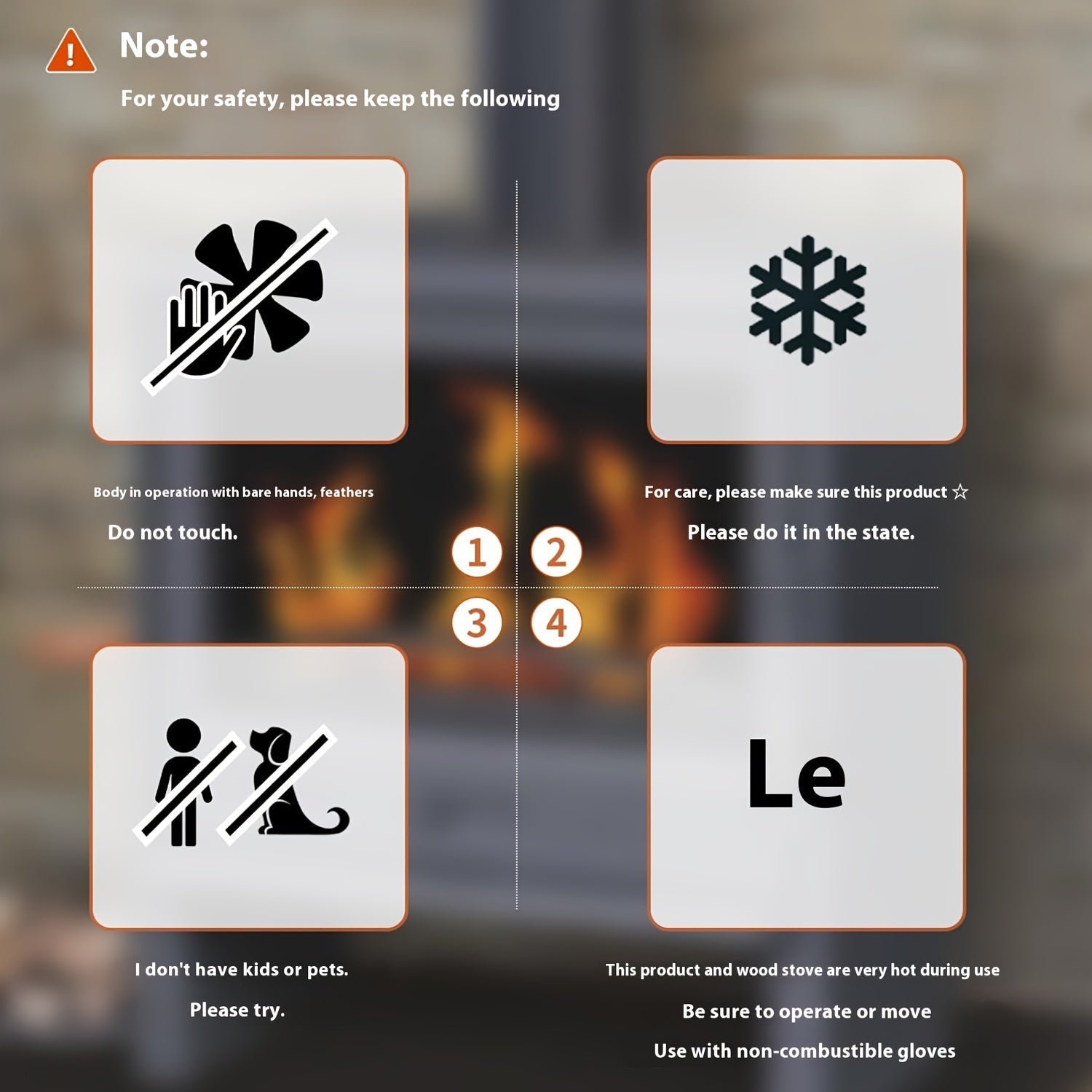 Aluminum Fireplace Fan Sailboat Design 8 Blade Heat Activated Quiet Operation