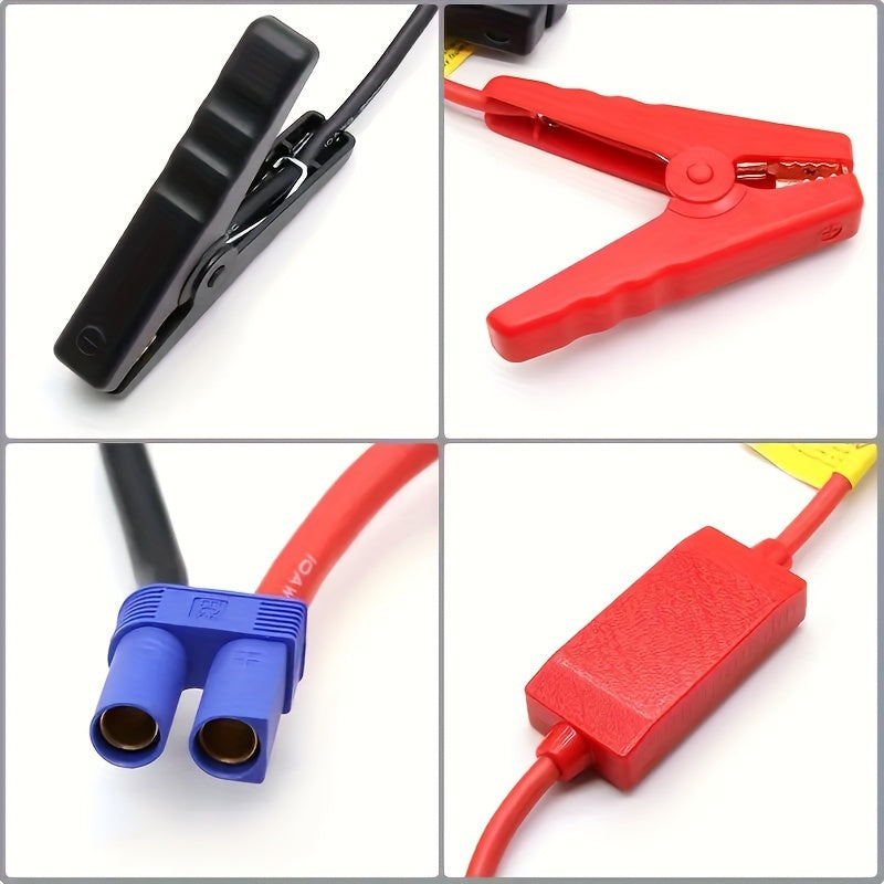 12V Car Jump Starter Cable Clips Durable Metal Plastic Safe and Easy Install