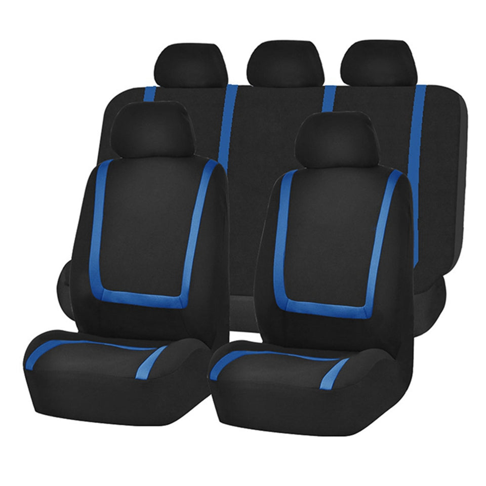 9PCS Car Seat Cover U-Shaped Strips Set Universal Fit Durable Fabric