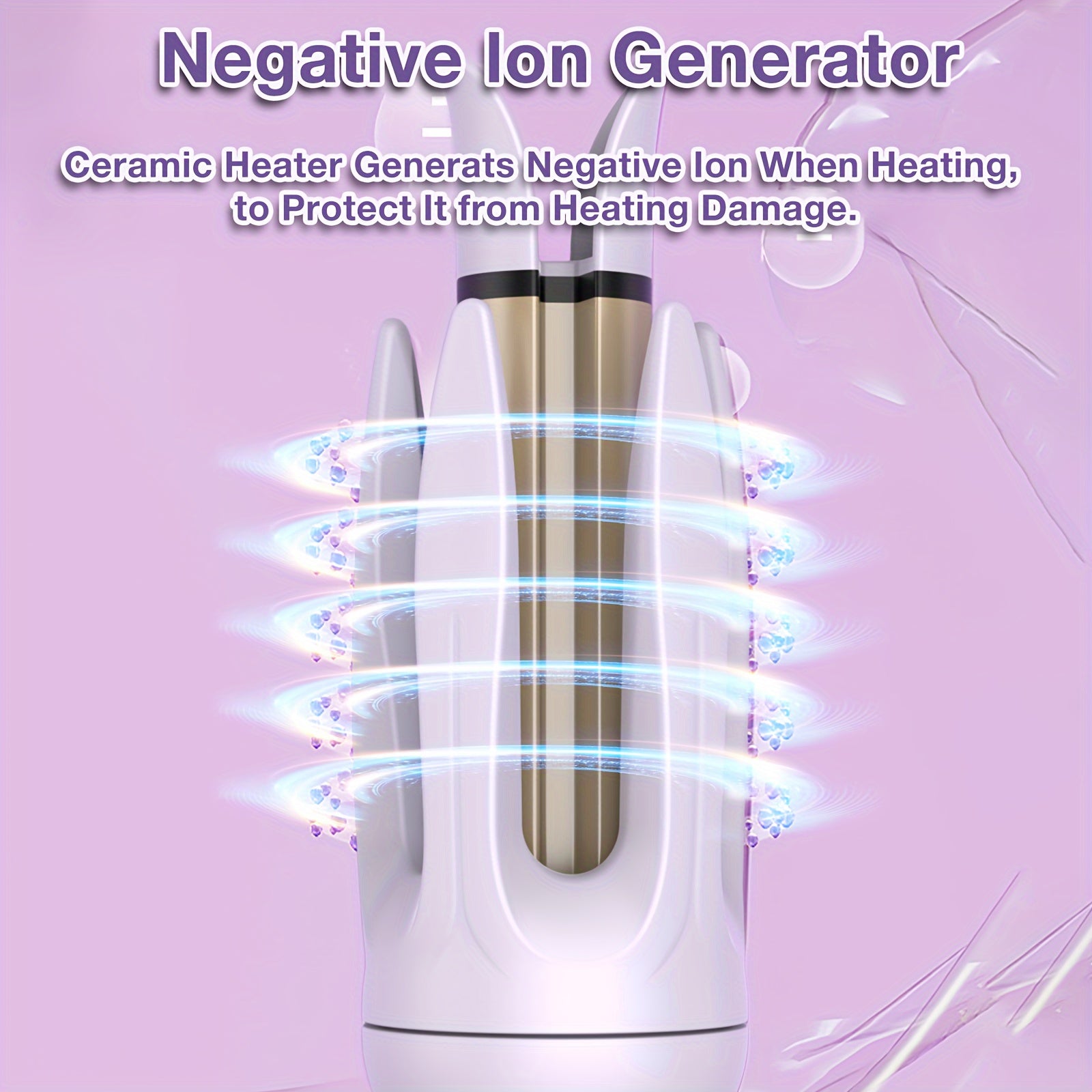 Rizador de cabello automático para mujer de 28mm con iones negativos, 4 modos de temperatura, temporizador