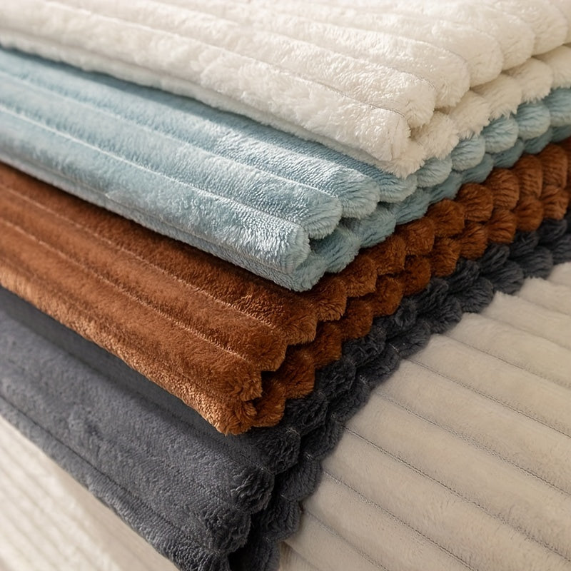 Плюшевый чехол на диван с полосками для зимы, противоскользящий и защитный от грязи