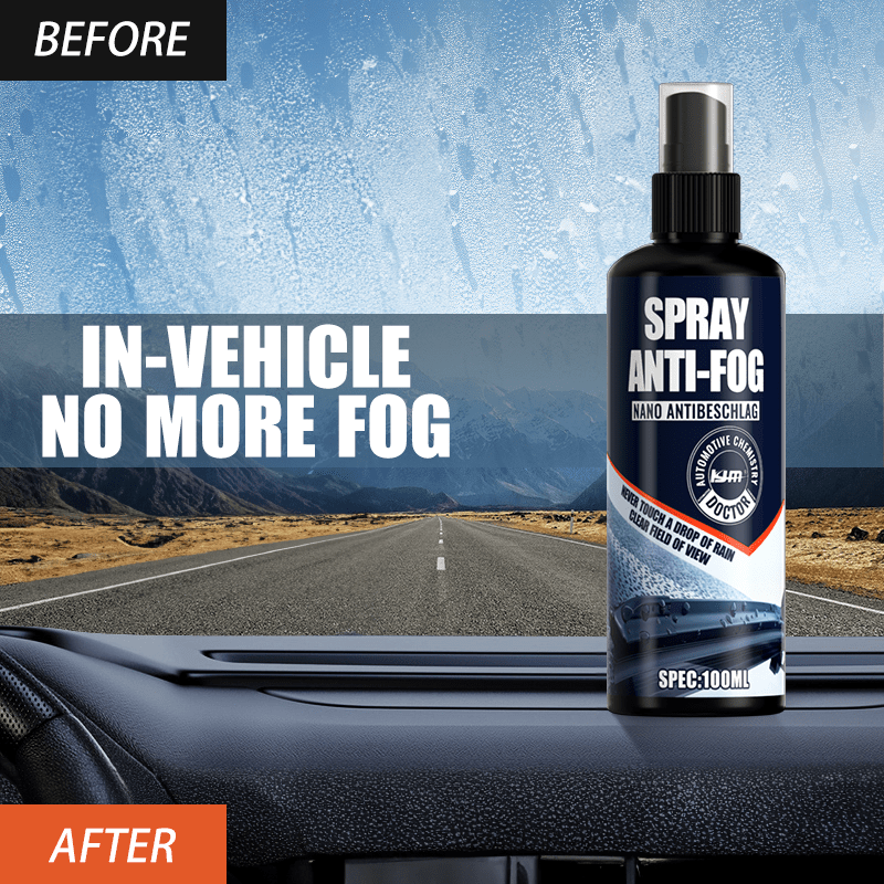 Nano Anti-Fog Glass Spray 100ml for Car Windows Helmets Mirrors
