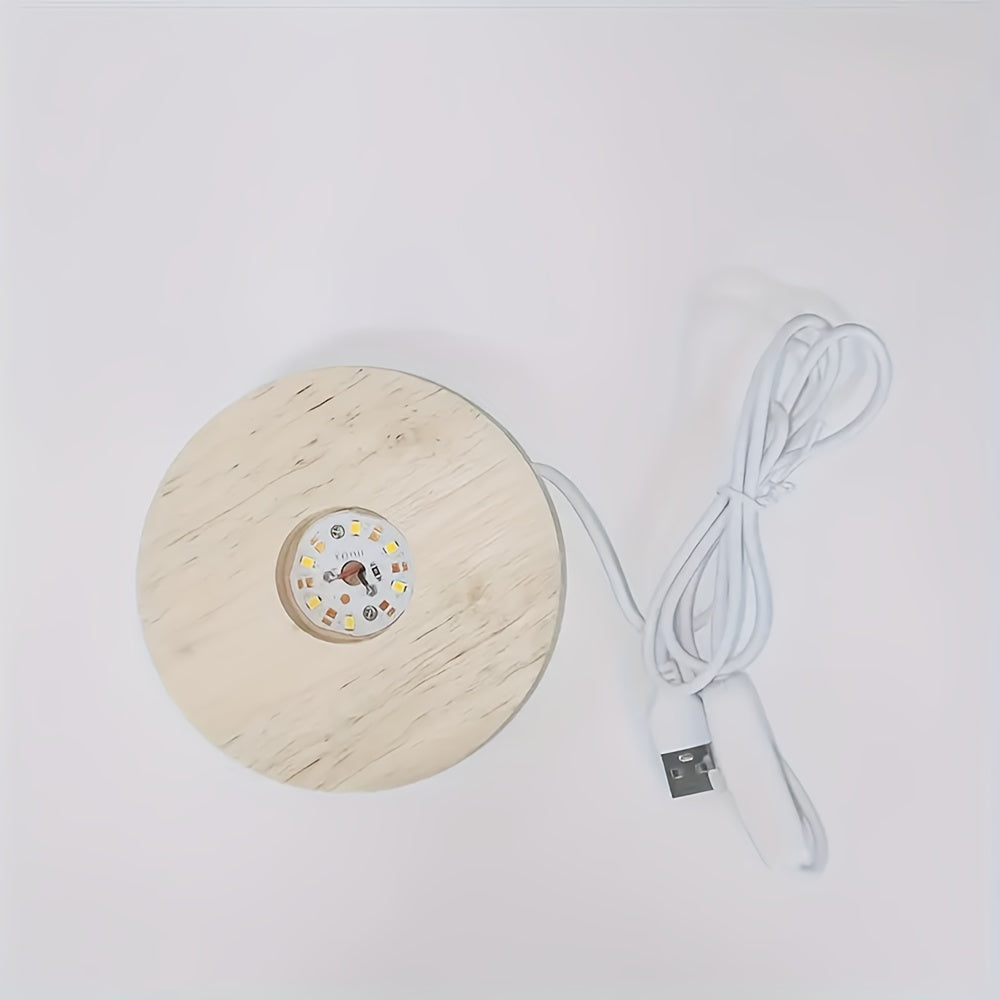 Wooden LED Desk Lamp 6cm 8cm 10cm Warm White Energy-Efficient USB Light