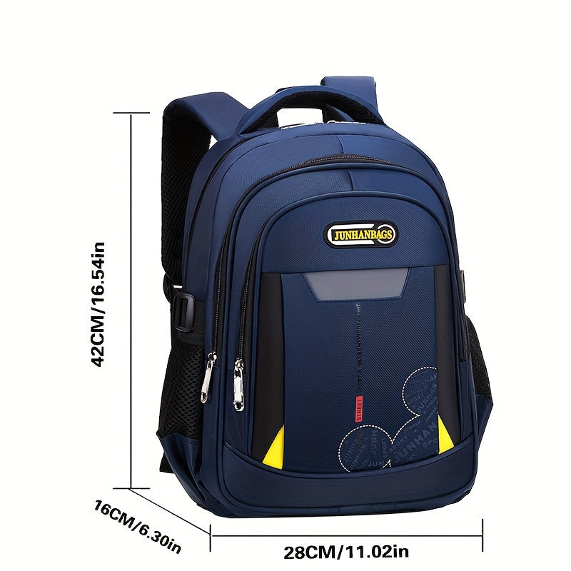 Large Capacity Multi-Layer Nylon Backpack for Students with Side Bottle Pocket