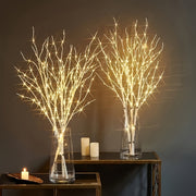 Battery-Powered Illuminated Artificial Birch Branch for Indoor Decor and Events