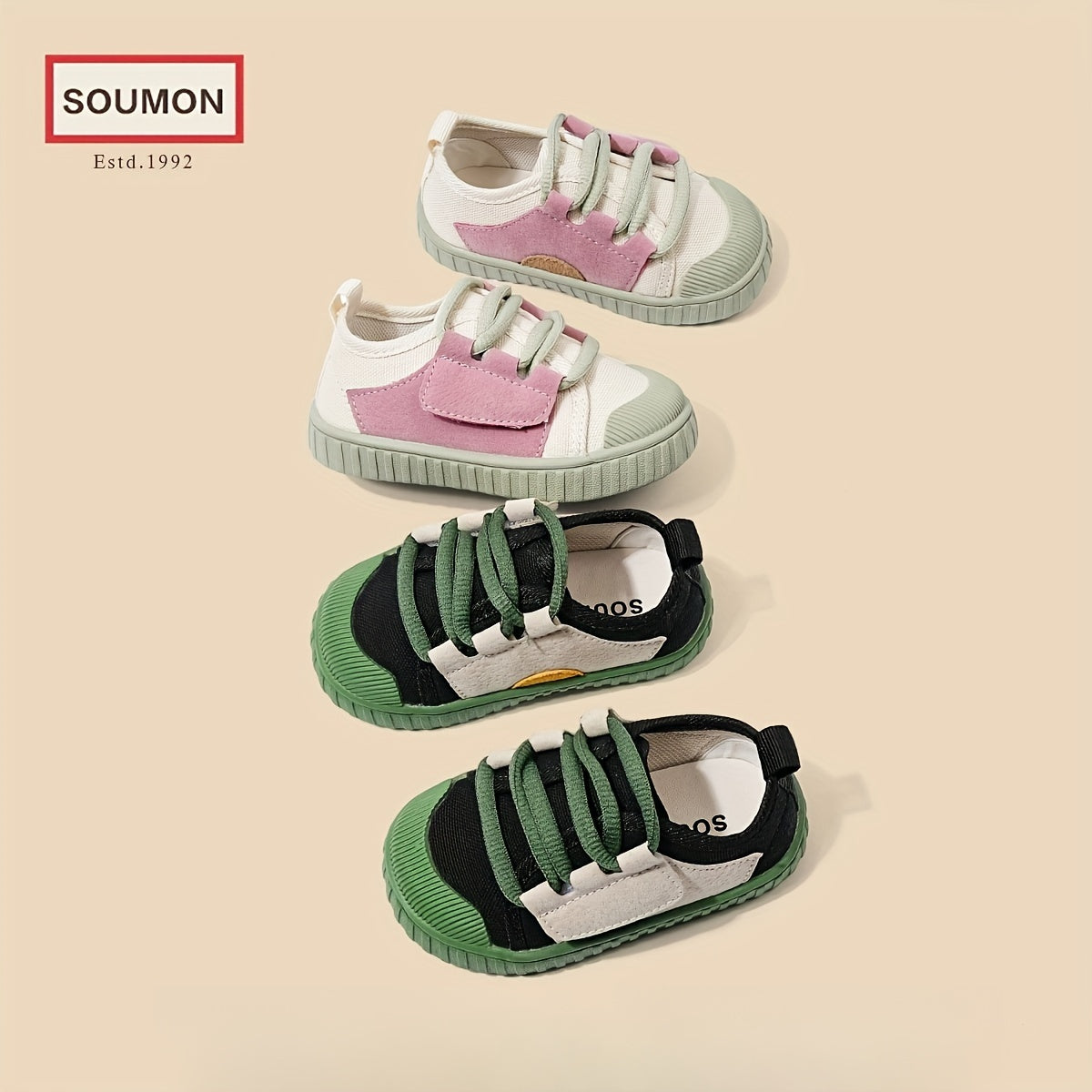 Kids Canvas Shoes Boys Girls Breathable Non-Slip Low Top Rubber Sole