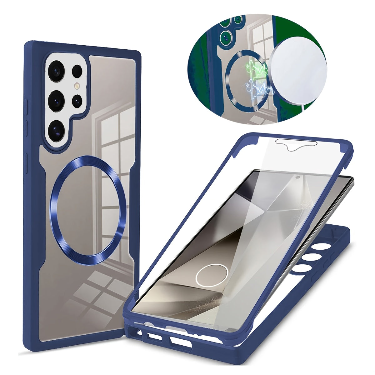 Samsung Galaxy S21 Ultra S22 Ultra S23 Ultra S24 Ultra S24 Plus S24 FE S23 FE uchun akril magnit telefon qutisi, himoya qoplamasi bilan