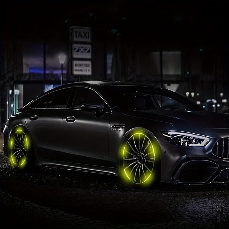 20Pcs Reflective Wheel Hub Stickers Luminous Tire Rim Decals for Cars Bicycles