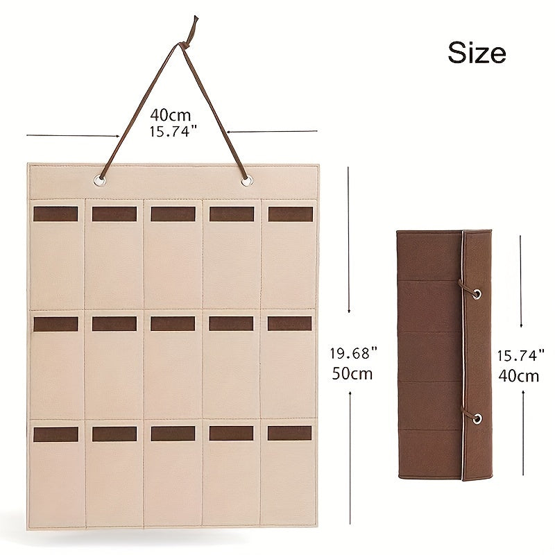 Foldable Eyeglasses Hanging Pouch Wall-Mounted Display Rack for Glasses Jewelry Watches