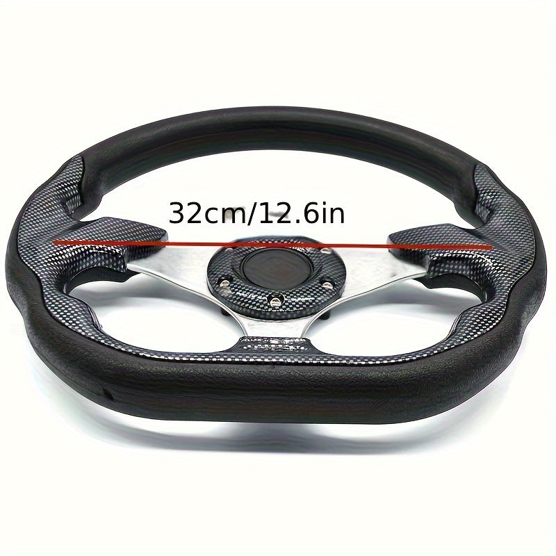 13-Inch Universal Car Racing Steering Wheel PU Material with Grip and Style