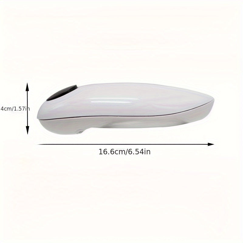 Silliq oq elektr can ochgich, yumshoq chekkalar bilan, uy va tabiatda sayohat uchun xavfsiz va samarali. Quvvatli batareya bilan ishlaydi, temir bo'laklari yo'q. Sayohat va zamonaviy oshxona asbobi uchun muhim. Silliq