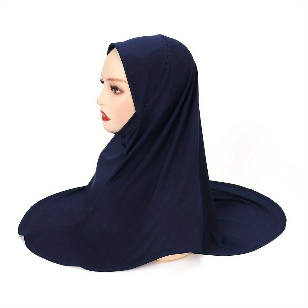 Women's Solid Color Amira Hijab Breathable Lightweight Muslim Headscarf