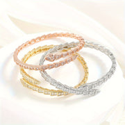 Snake Bone Cuff Bracelet with Zirconia for Women Stylish Jewelry Gift