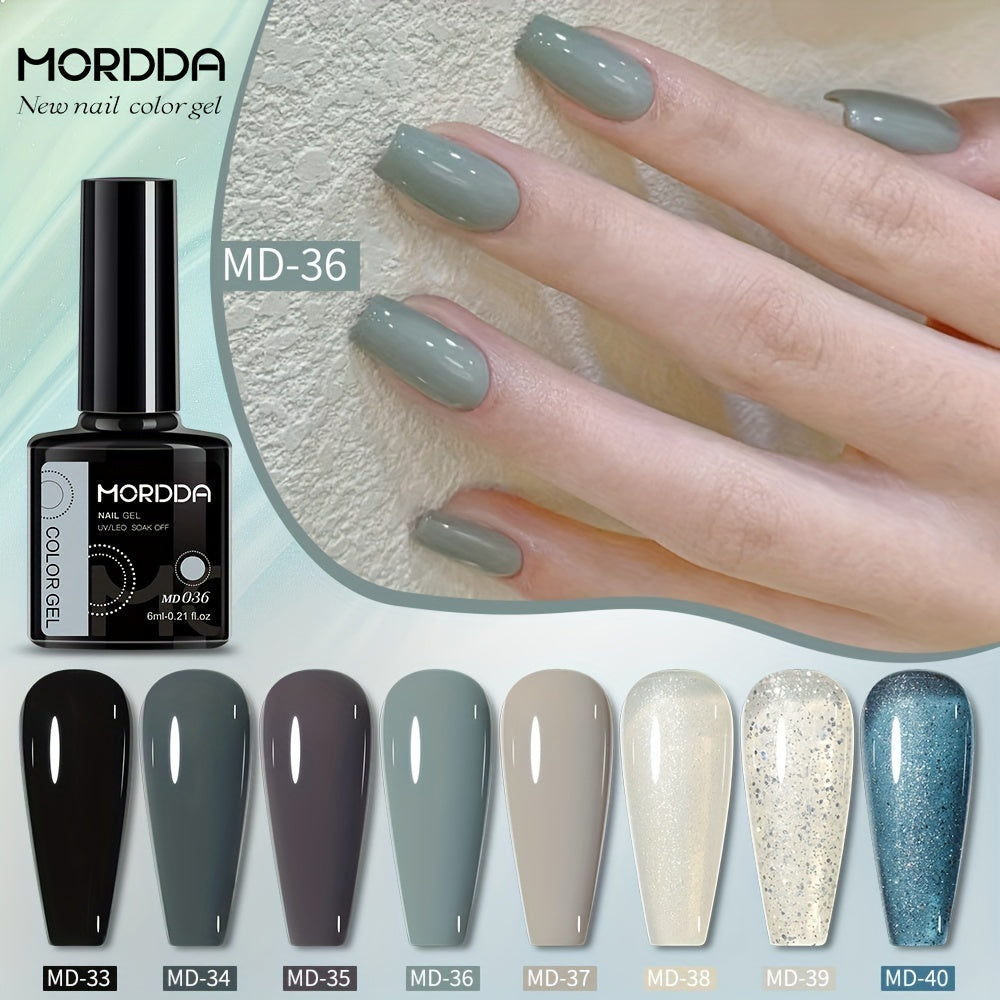 8Pcs Nail Polish Set Color Gel Glitter UV LED Manicure Kit Autumn Winter 2024