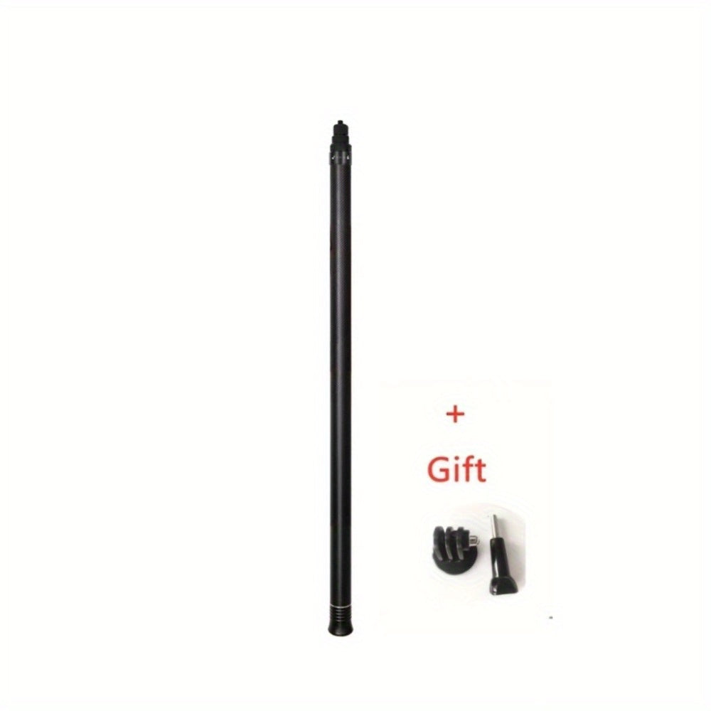 3m Carbon Fiber Selfie Stick Adjustable Length for Cameras with Adapter for Action Cameras