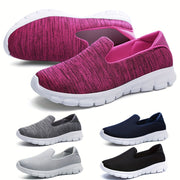 Lightweight Breathable Slip-On Sneakers for Women with Stripes and Low Top Design