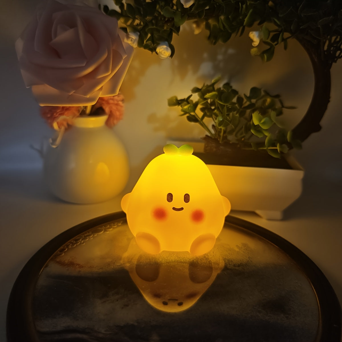 Pear Night Light Battery-Operated with On/Off Switch for Holiday Parties and Gifting