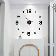 Digital Wall Clock Silent Movement Acrylic Self-Adhesive Modern Round 40cm Black Gold Green