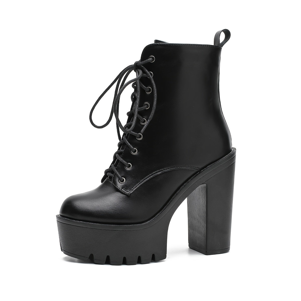 Women's Ankle Boots High Heel Solid Color Side Zipper Fabric Lining