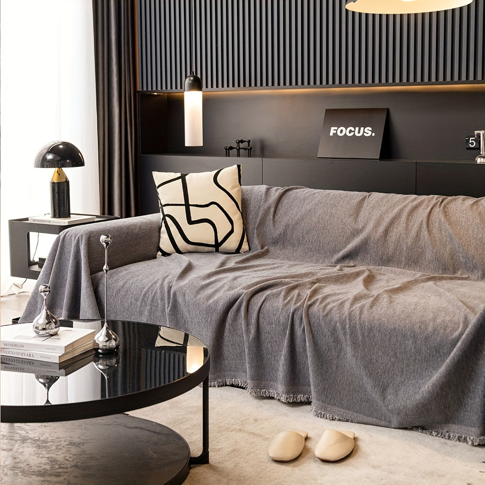 Tasselli suv o'tkazmaydigan divan qoplamasi, yuvilishi mumkin va bardoshli, yashash xonasi uy bezaklari uchun universal mebelni himoya qilish.