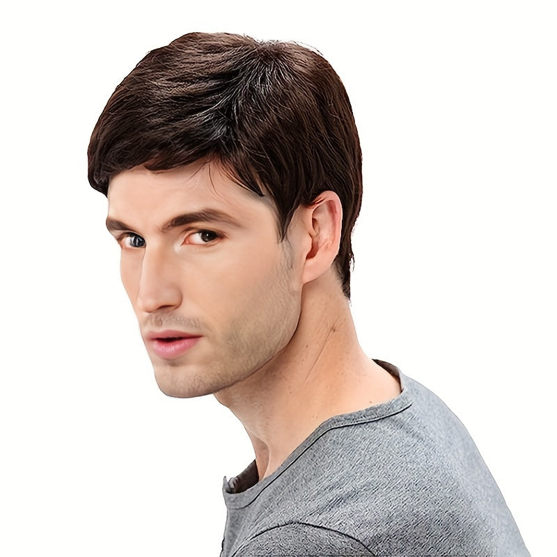 Men's Short Straight Wig with Side Bangs Heat Resistant Fiber Cosplay Halloween